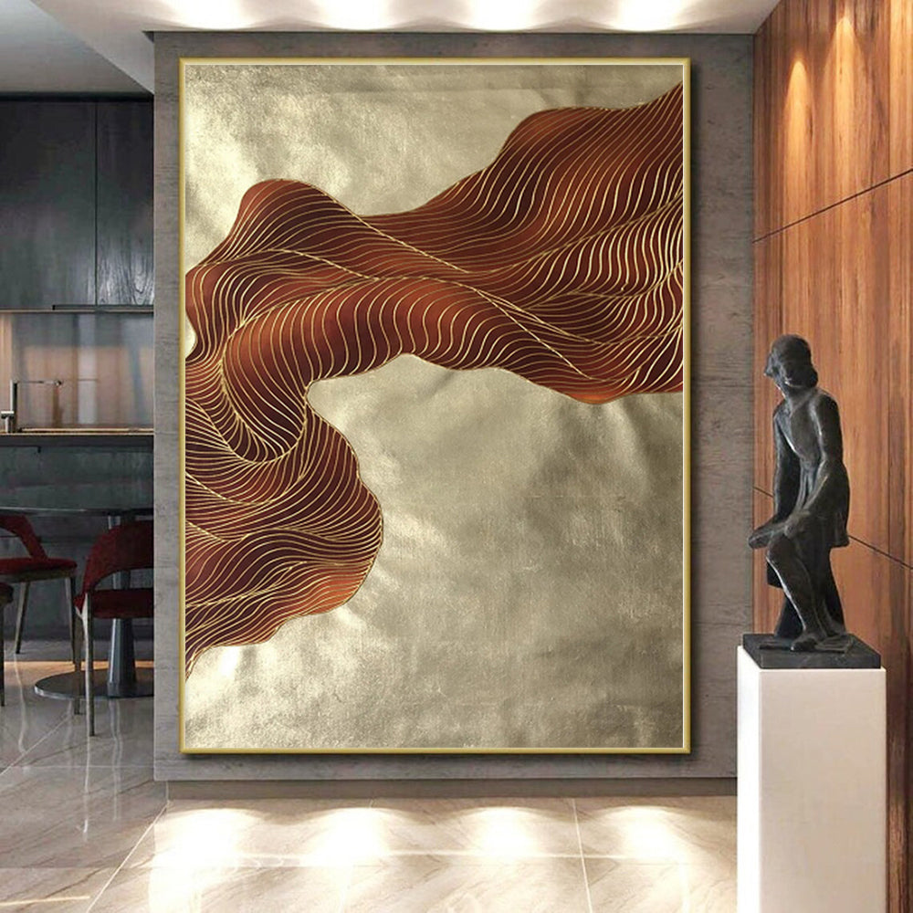 Immense Hand-Painted Abstract Art for Home Gym Mirror Wall Opposites
