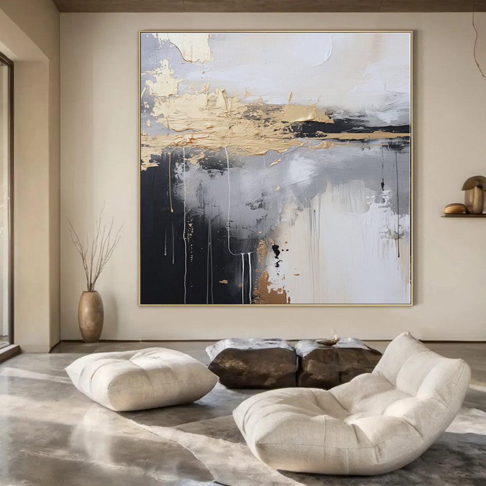 Hand-Painted Bespoke Abstract Canvas for Living Room & Hotel Banquet Halls
