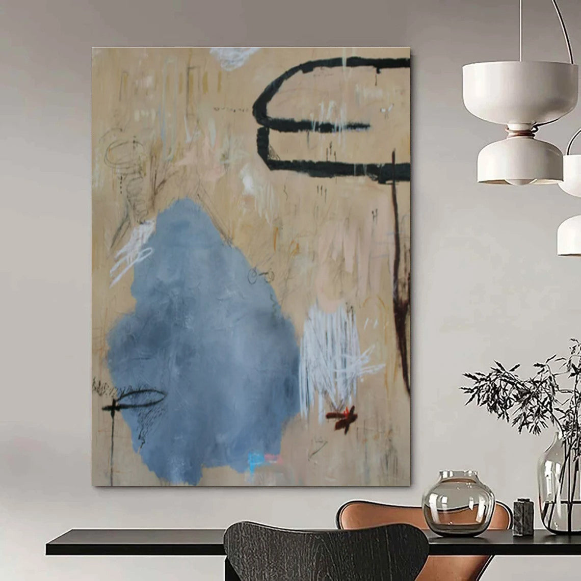 Custom Hand-Painted Abstract Painting for Office & Bar