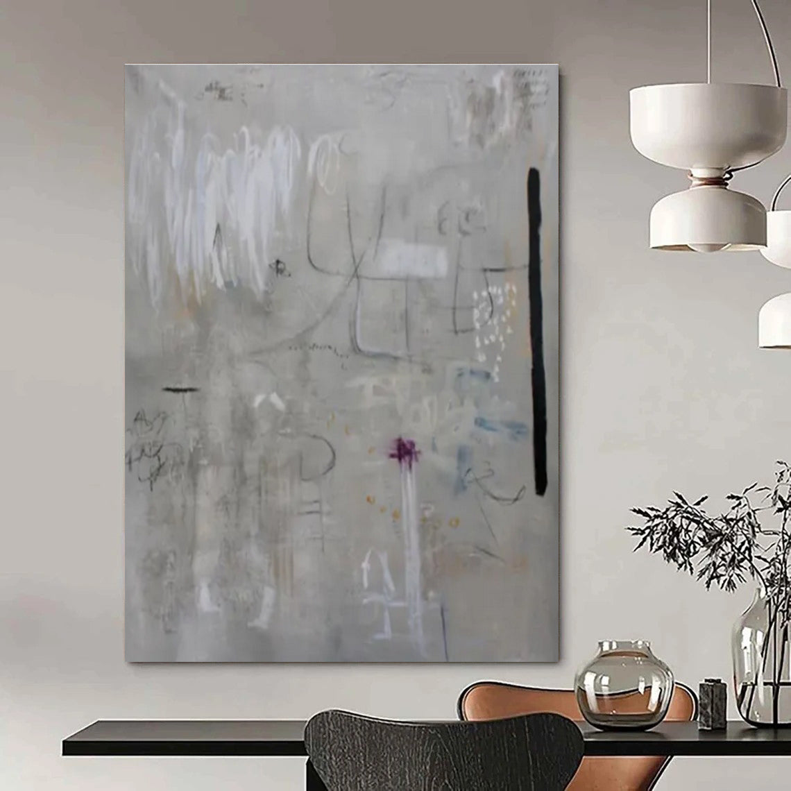 Hand-Painted Personalized Abstract Mural for Living Room & Office