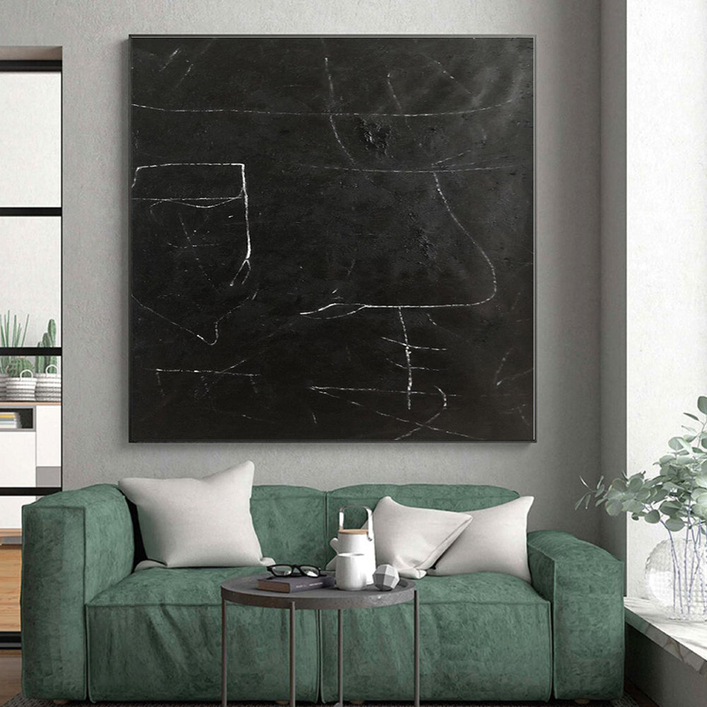 Vast Custom Abstract Painting for Sunroom Skylight Adjacent Wall