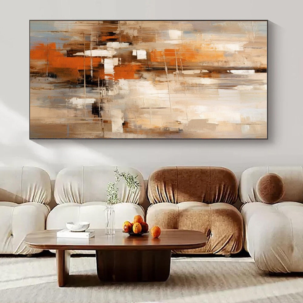 Vibrant Botanical Hand-Painted Abstract Canvas for Nature-Loving Bedrooms