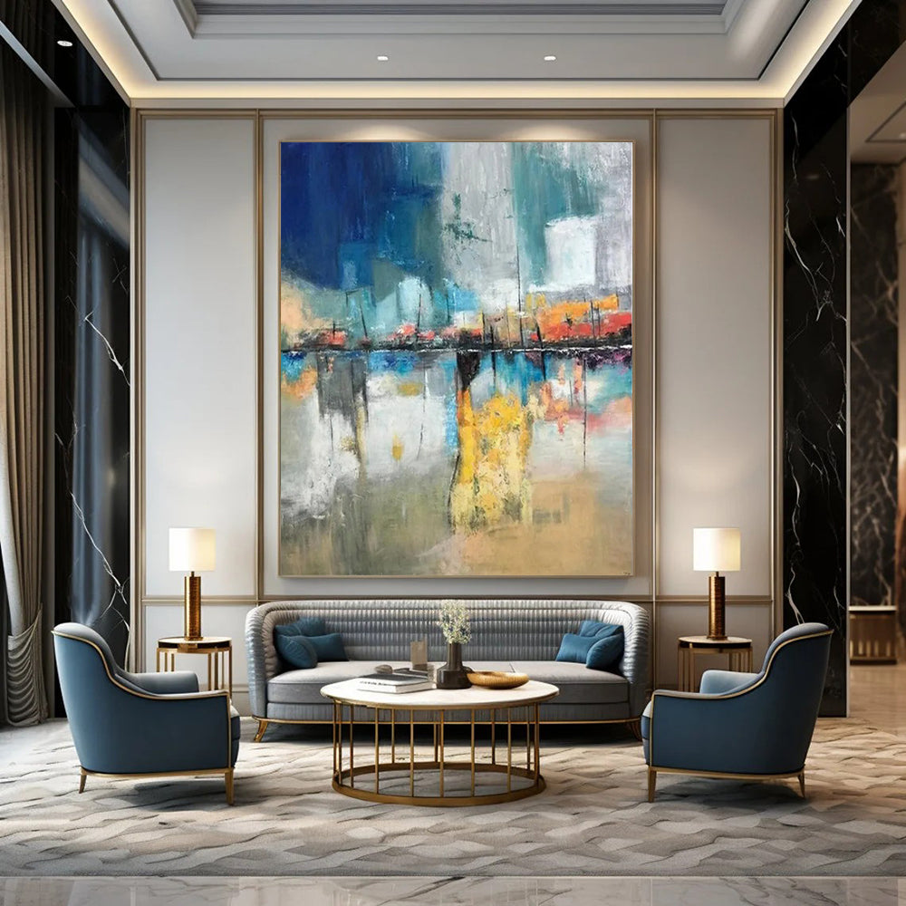 Monumental-Sized Hand-Painted Abstract Art for Entryway & Living Room LargeART2331