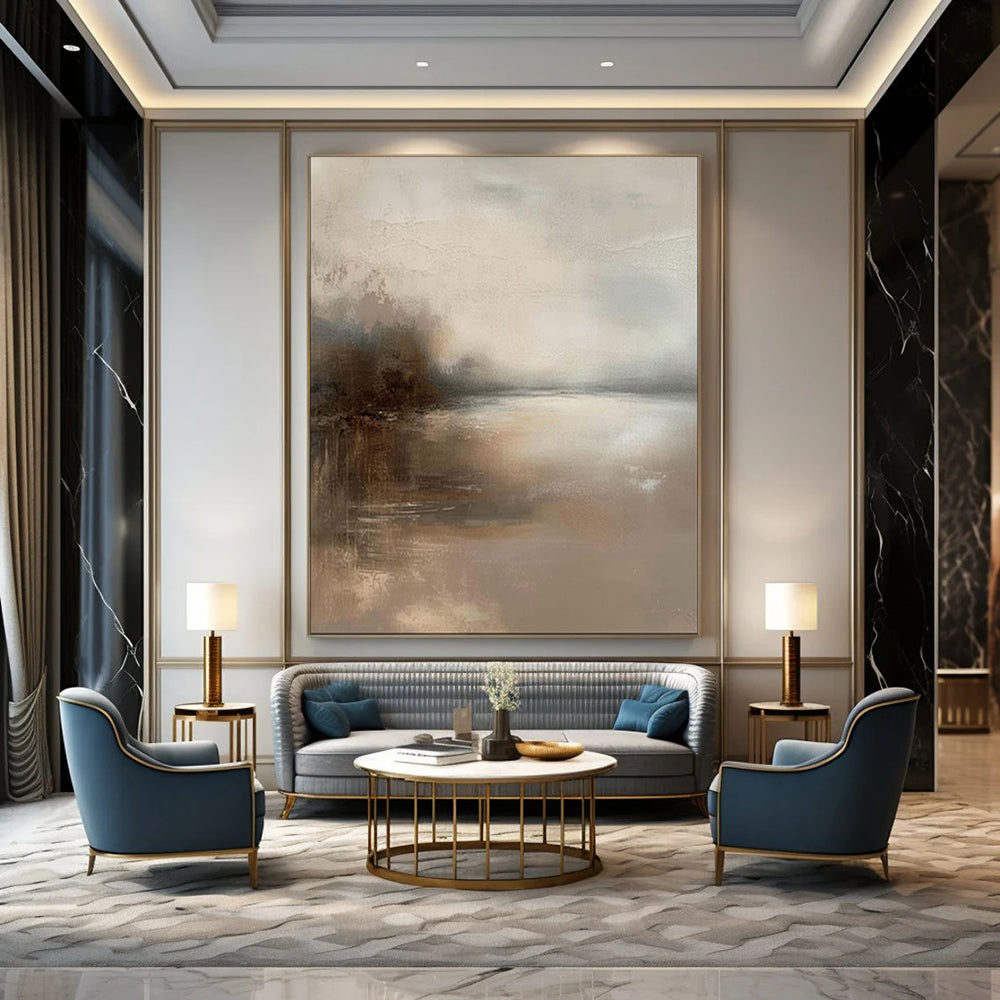 Large-Scale Custom Hand-Painted Abstract Art for Office & Hallway LargeART1874