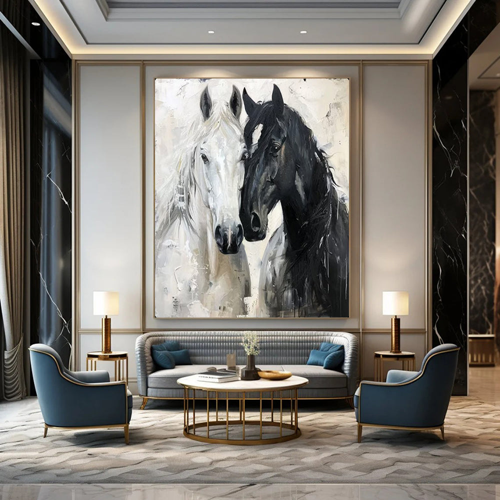 Hand-Painted Large-Scale Textured Abstract Canvas Art for Office & Dining Room LargeART2122