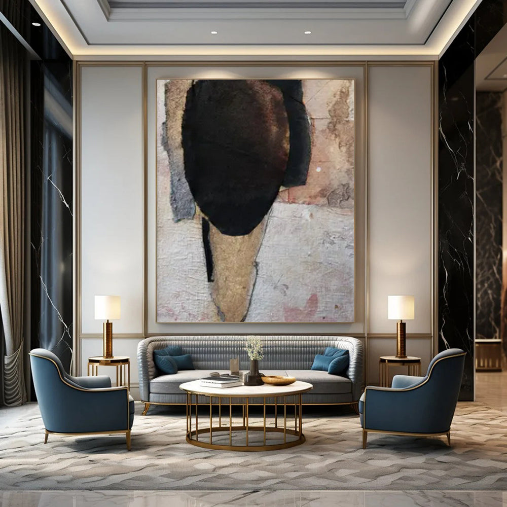 Massive-Sized Hand-Painted Abstract Artwork for Dining Room & Breakfast Nook LargeART2224