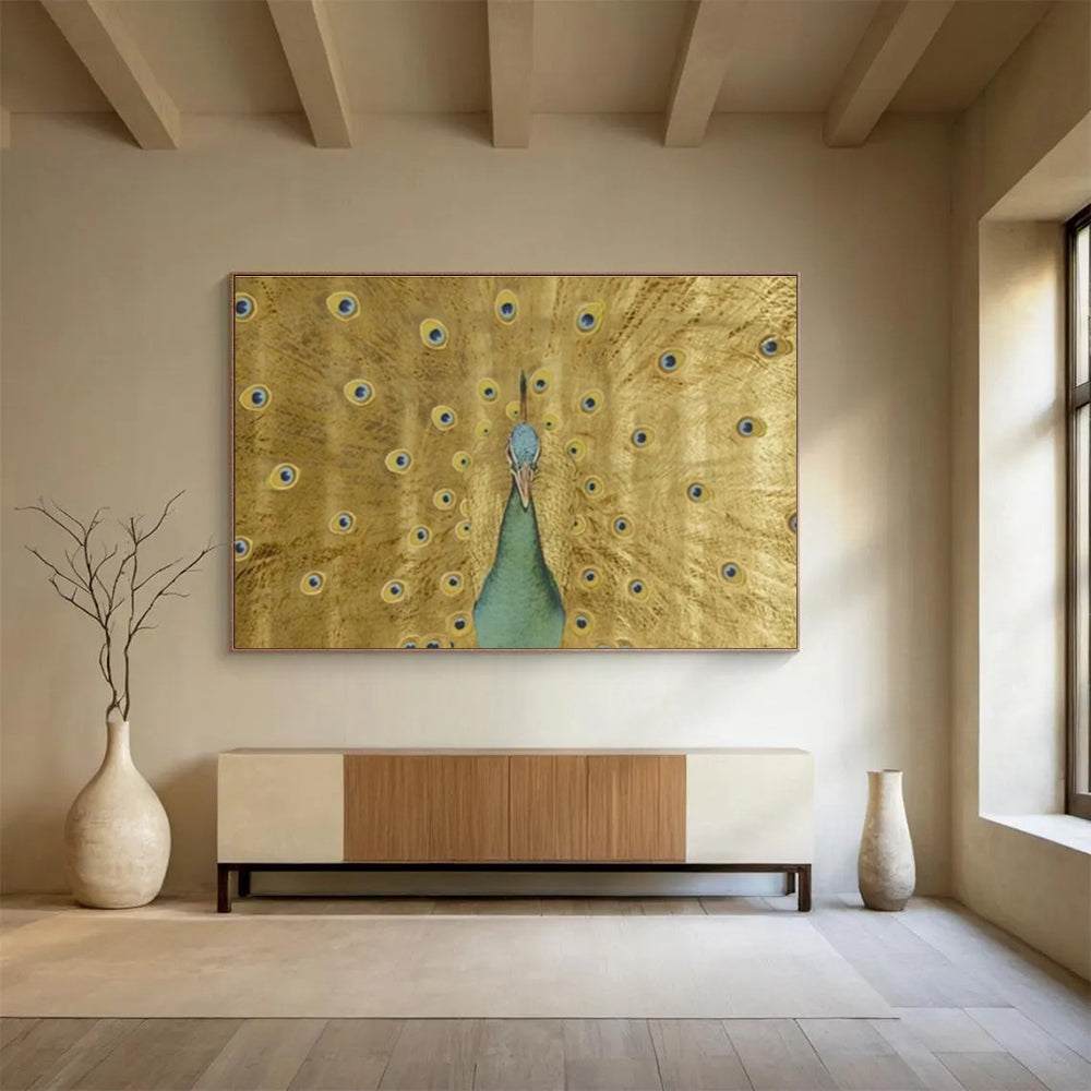 Grandiose Textured Hand - Painted Abstract Mural for Immersive Ambiance DKH740