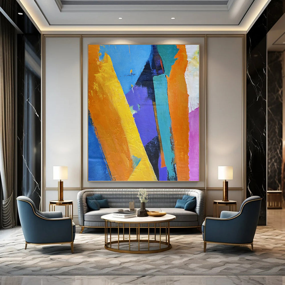Energetic Hand - Painted Textured Abstract for Office & Bedroom DKH1343