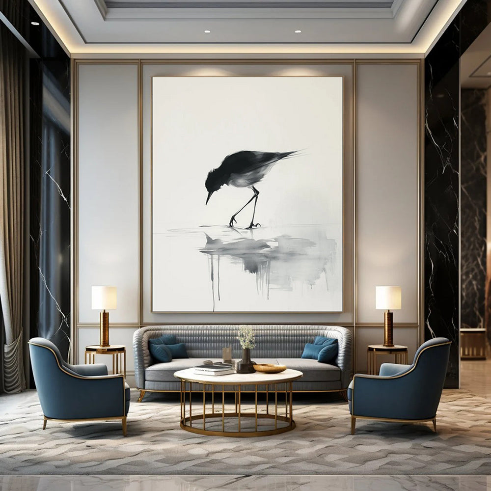 Custom Hand-Painted Abstract Mural for Office & Bar LargeART1932