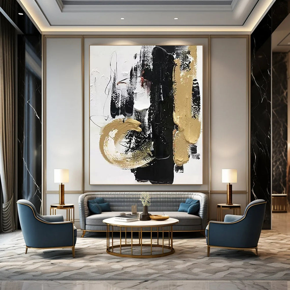 Pitted Textures: Mammoth Custom Abstract Work for Hallway and Living Room DTP146