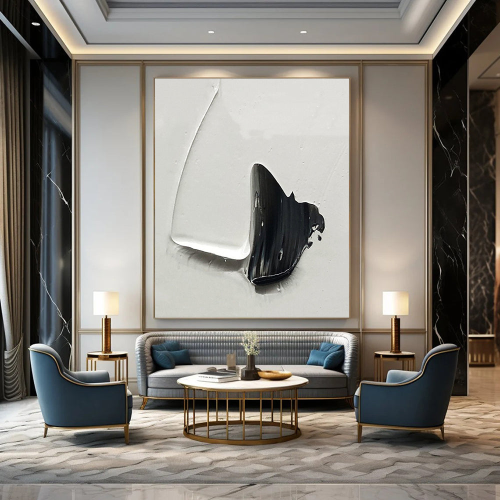 Vertical Hand - Painted Custom Abstract Gem for Living Room and Hotel DKH1671