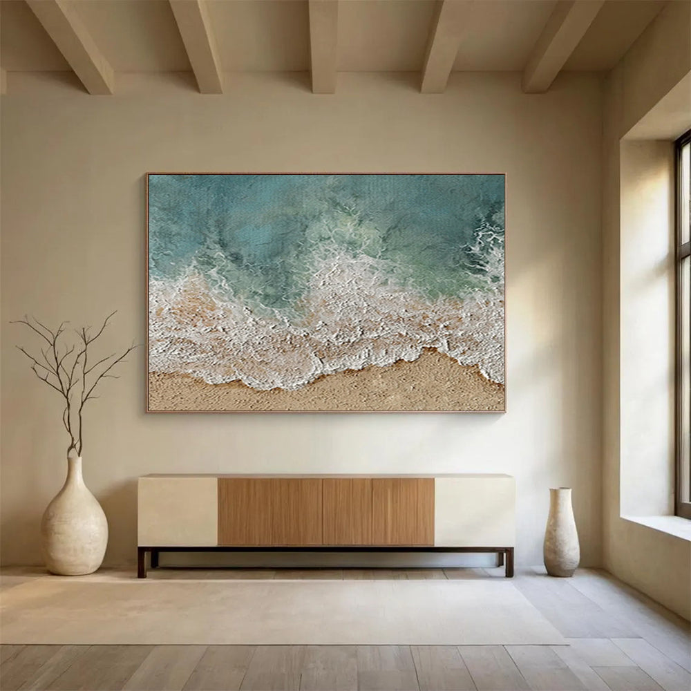 Aerial Beach View - Coastal Living Room or Bedroom Art DLZ252