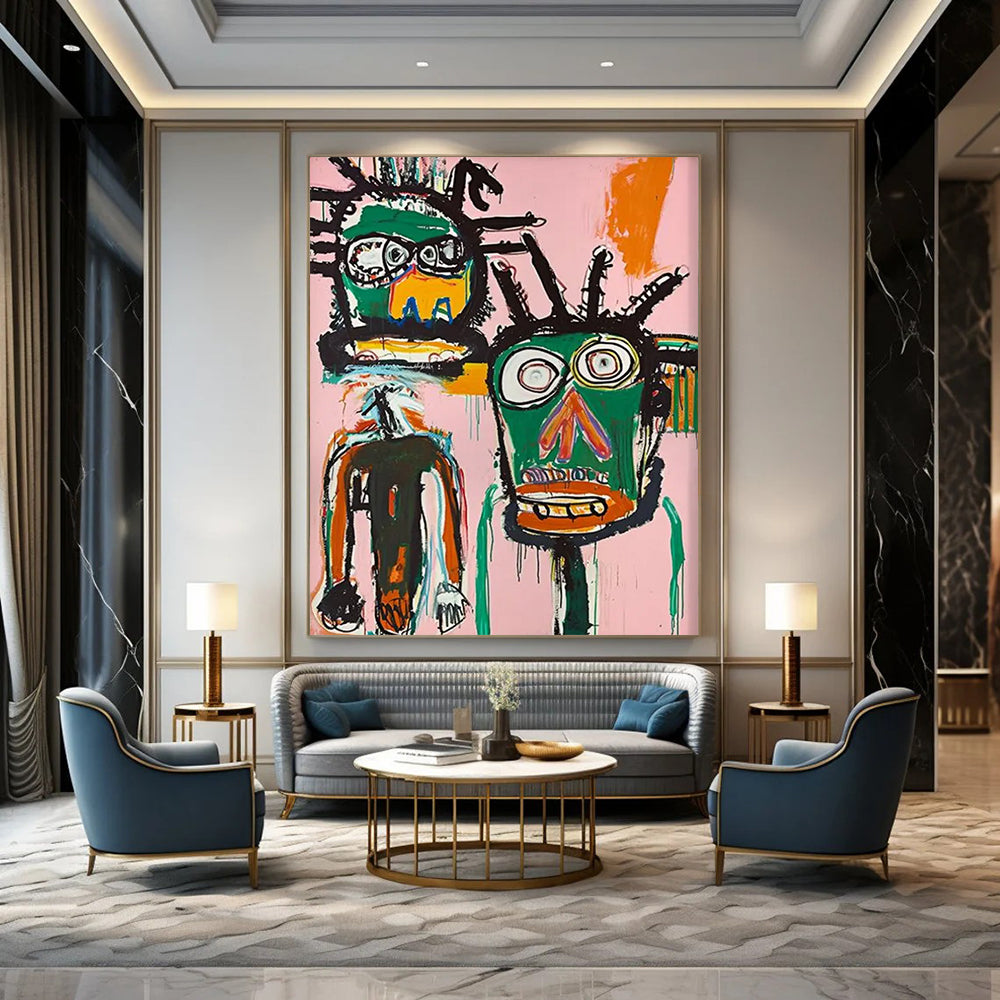 Ivory Whispers: Monumental - Sized Hand - Painted Textured Custom Abstract Gemstone for Dining Room and Living Room DTP106