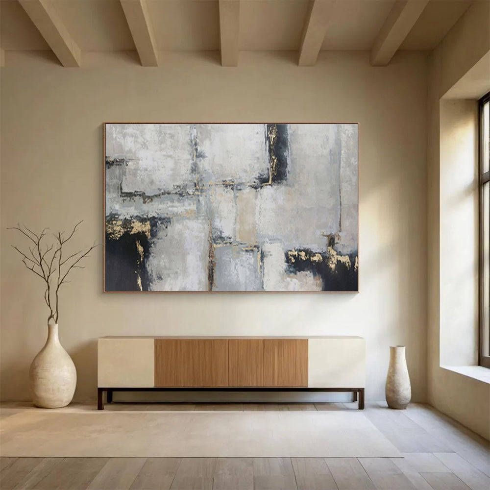“Harmonic Cosmos” Large - Format Abstract Canvas for Dining Room & Living Room DKH351