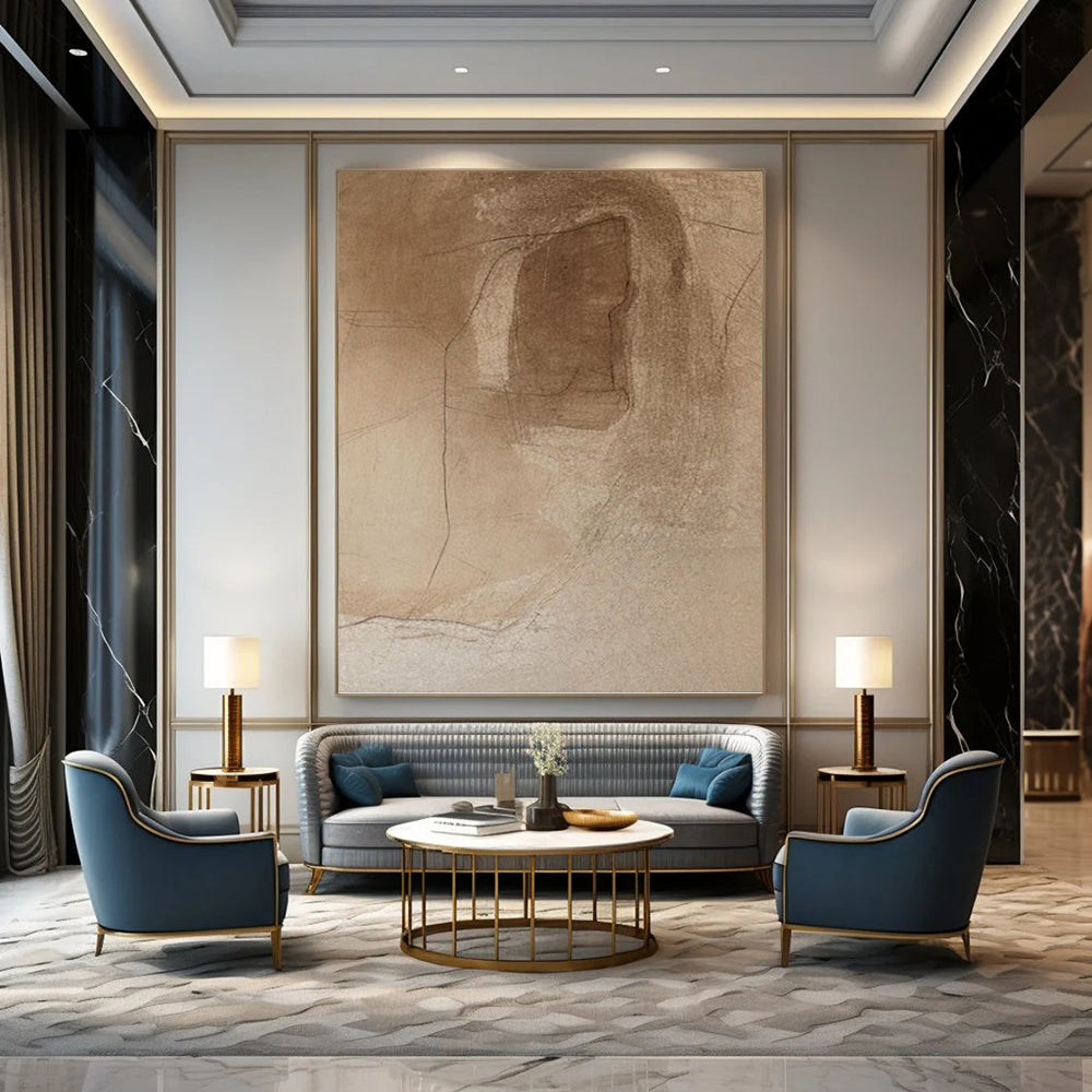 Vertical Hand - Painted Large Custom Abstract Creation for Bedroom and Living Room DKH1659