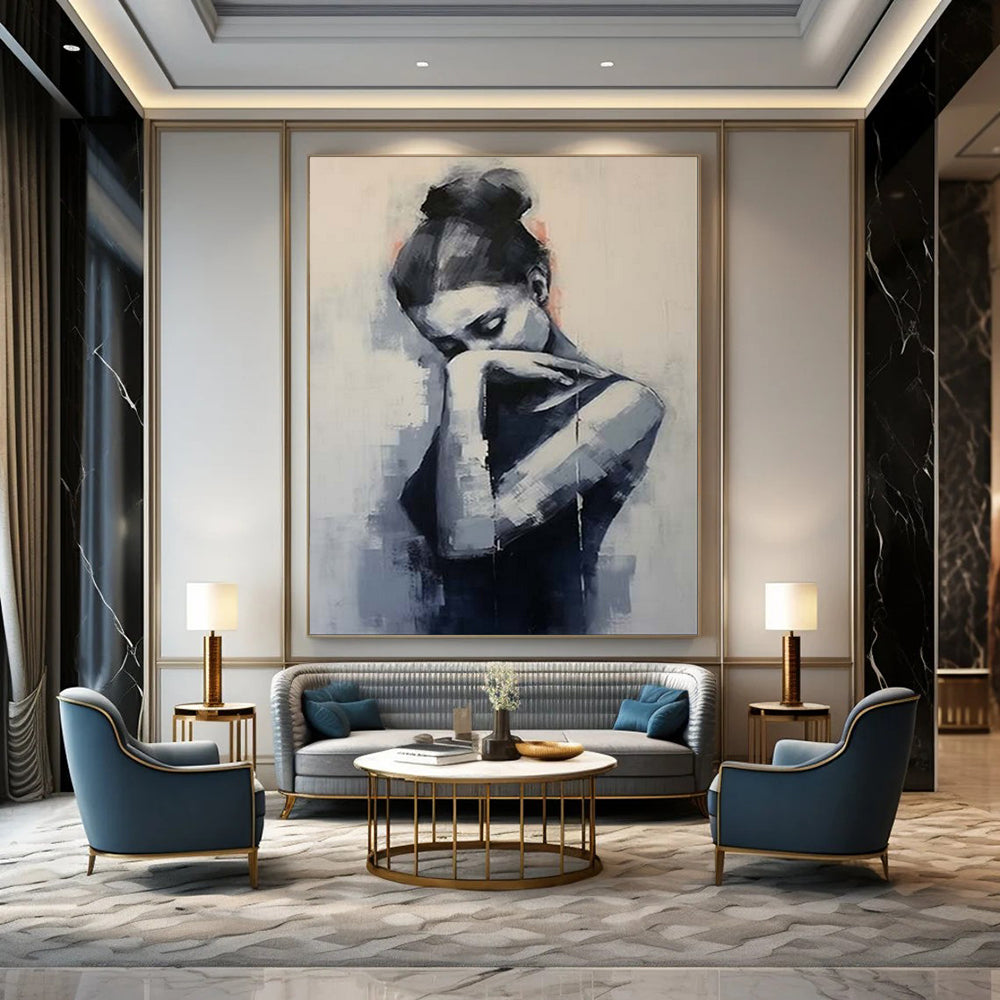 Hand-Painted Personalized Abstract Painting for Bedroom & Hallway LargeART1910