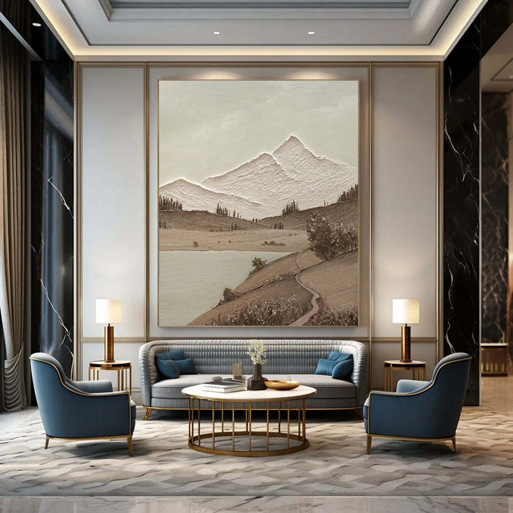 Large-Scale Custom Abstract Paintings: Handmade Textures for Dining Room & Entryway DTP268