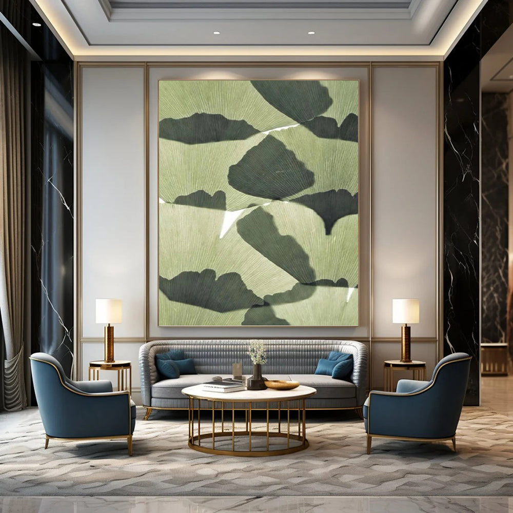 Elegant Hand - Painted Textured Canvas Abstract for Hotel Lobby & Entryway DKH1070