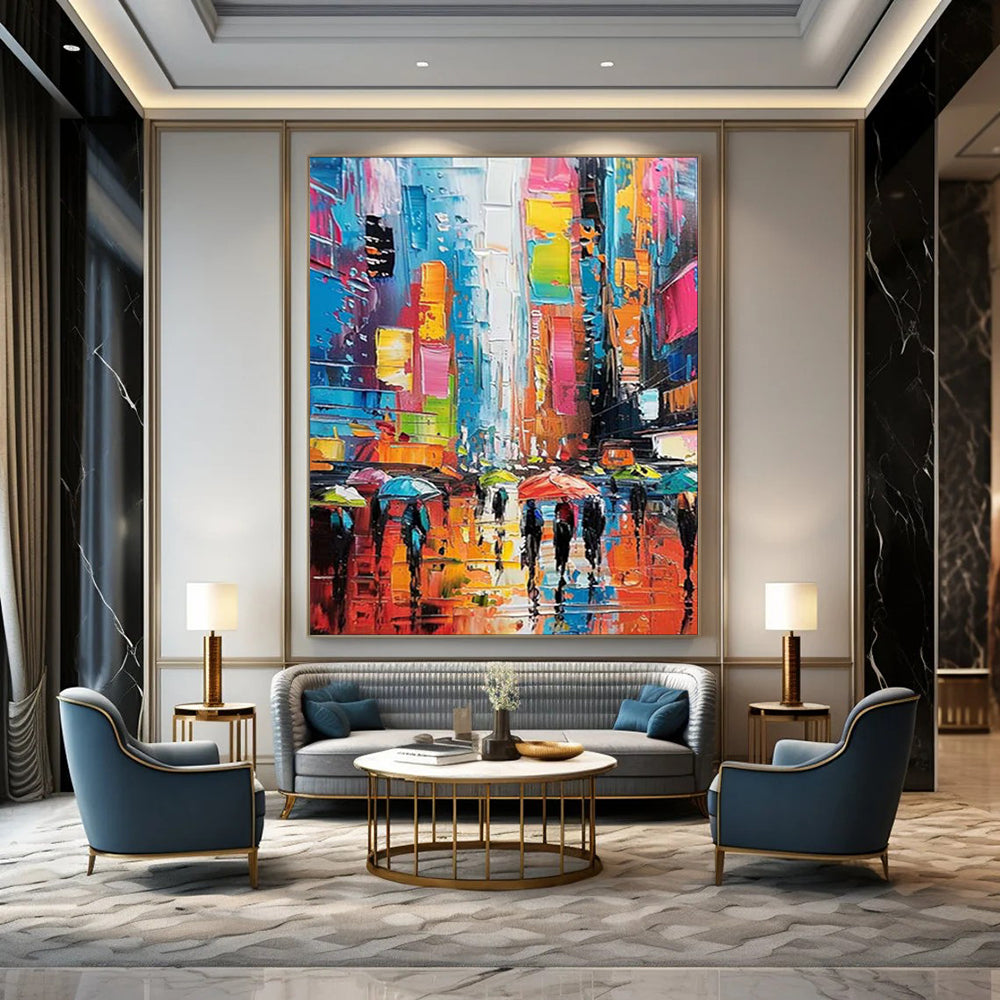 Oversized Custom Hand-Painted Abstract Art for Living Room & Bar LargeART1911