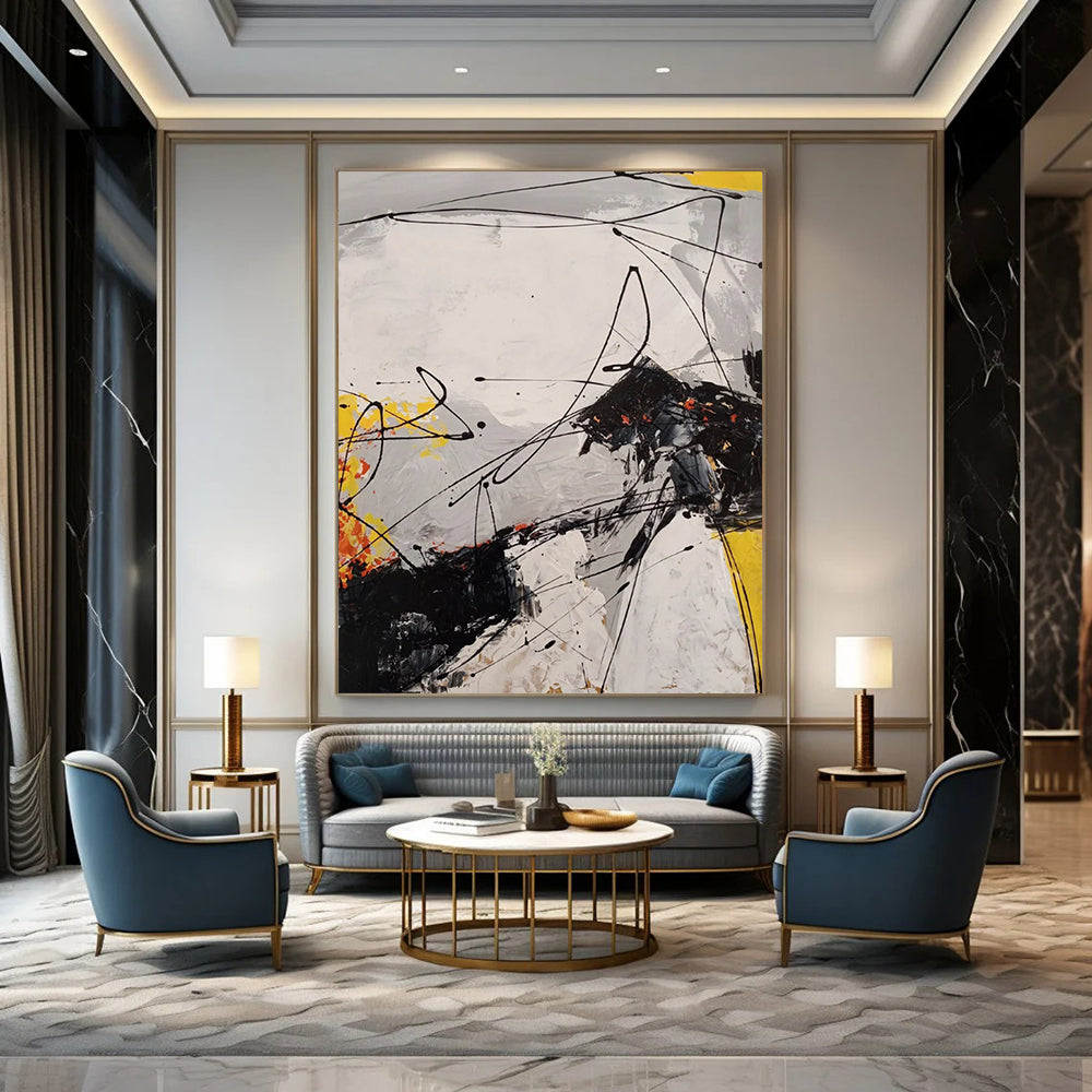 Vast - Dimensioned Hand - Painted Custom Abstract Creation for Living Room and Hotel DTP054