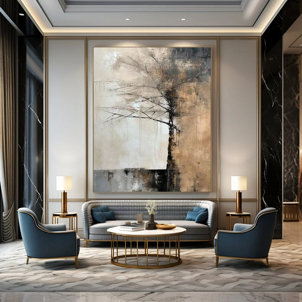 Hand-Painted Personalized Abstract Painting for Living Room & Entryway LargeART1929