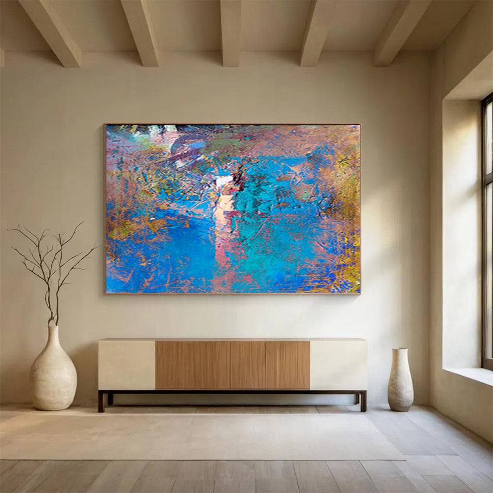 “Harmonious Drifts” Grand Abstract Mural for Hallway & Bedroom DKH366