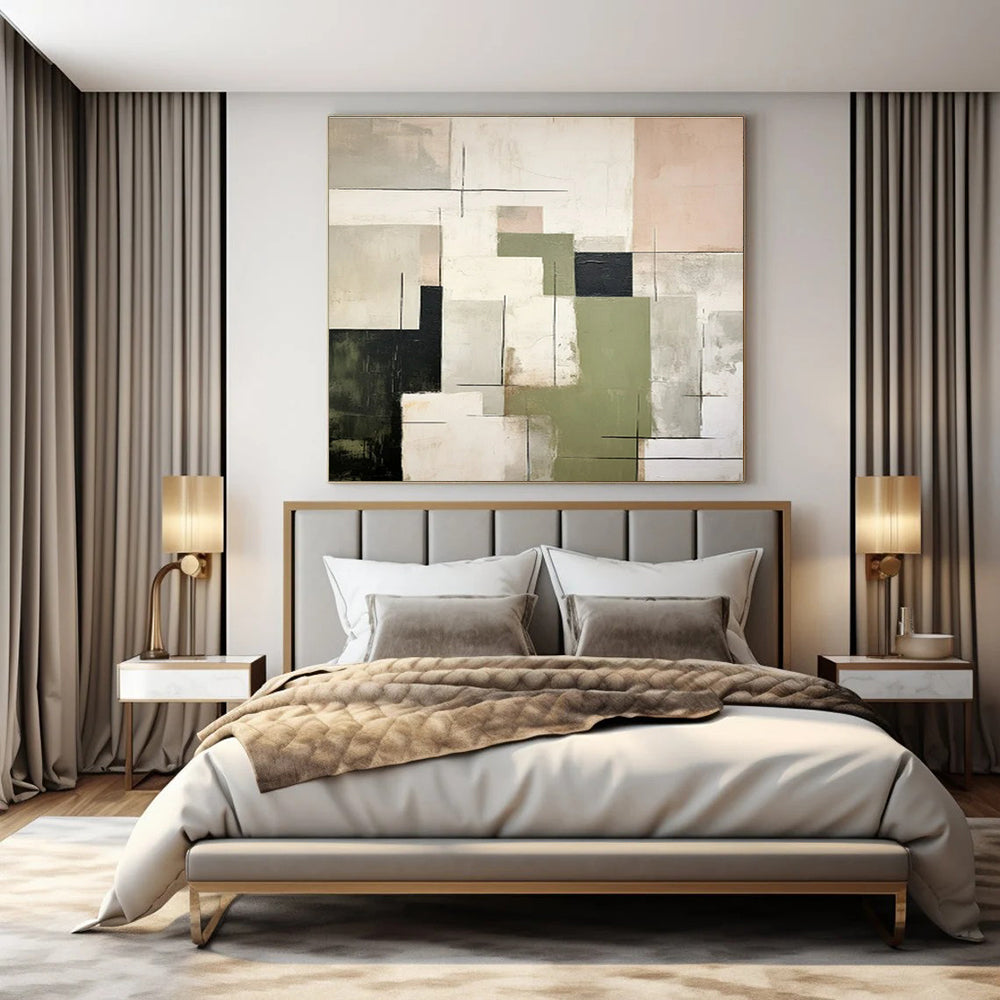 Custom Hand-Painted Abstract Painting for Office & Hotel Outdoor Patios LargeART1445