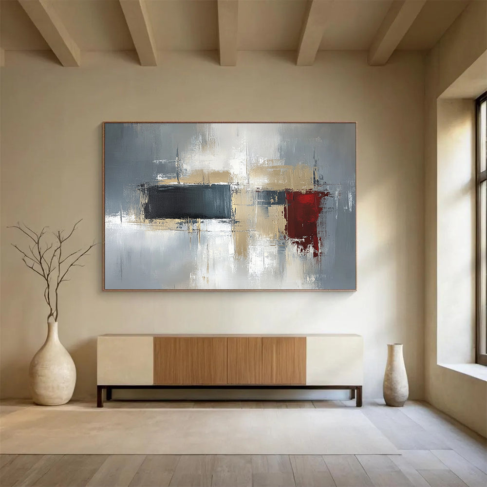 “Teal and Gold Abstract Drip” - Teal, gold, white, beige; Abstract drip with teal and gold; Acrylic Painting On Canvas HB1284