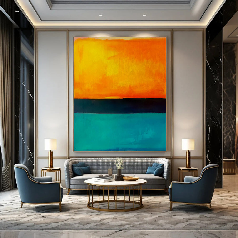 Luminous & Exuberant Hand-Painted Bespoke Abstract Painting for Bar & Hotel LargeART1949