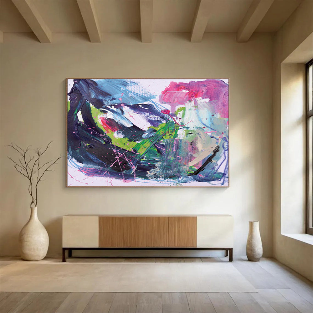 Vivid Color Explosion - Large Energetic Living Room Art DLZ131