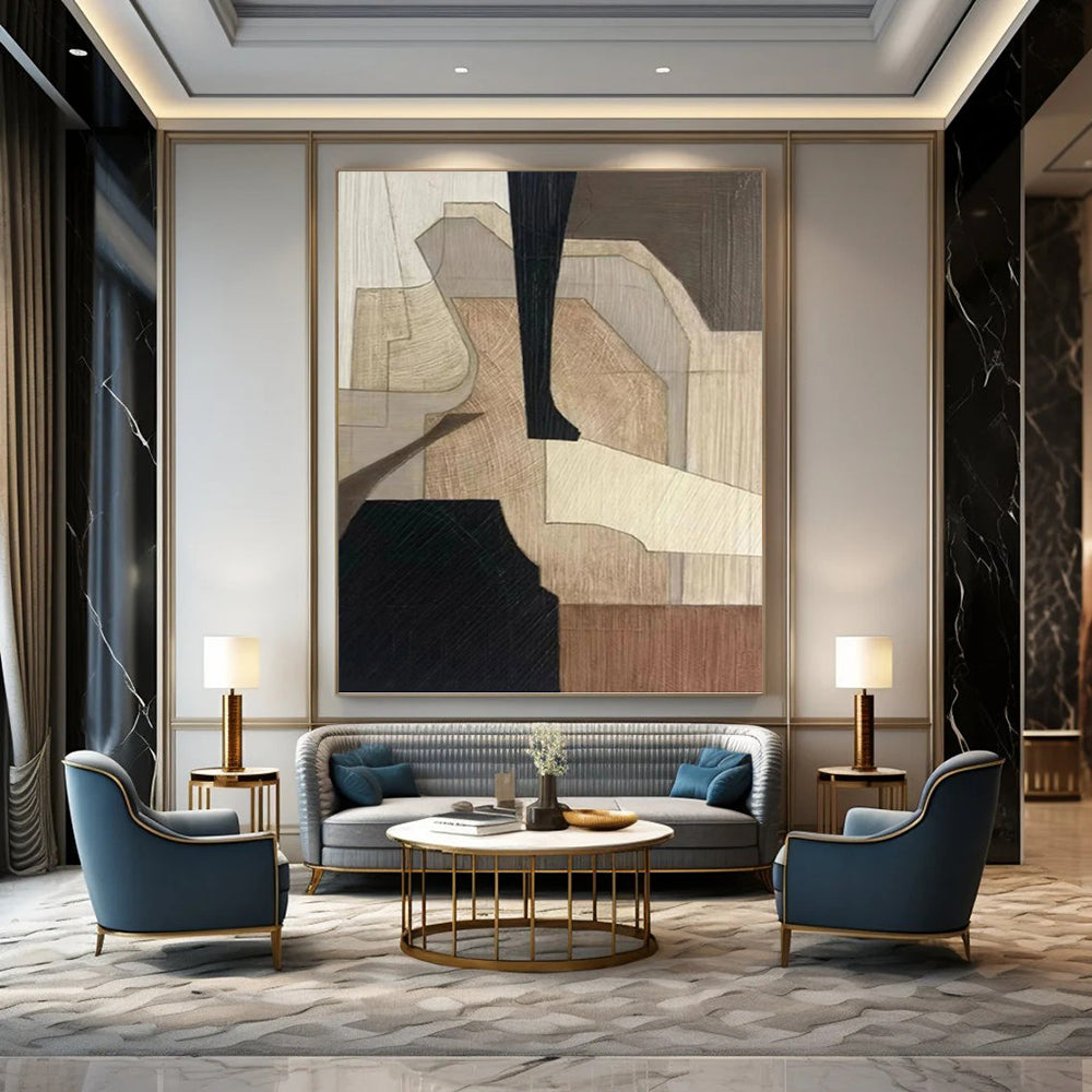 Stunning Large - Format Textured Canvas Abstract for Bedroom & Office DKH1071