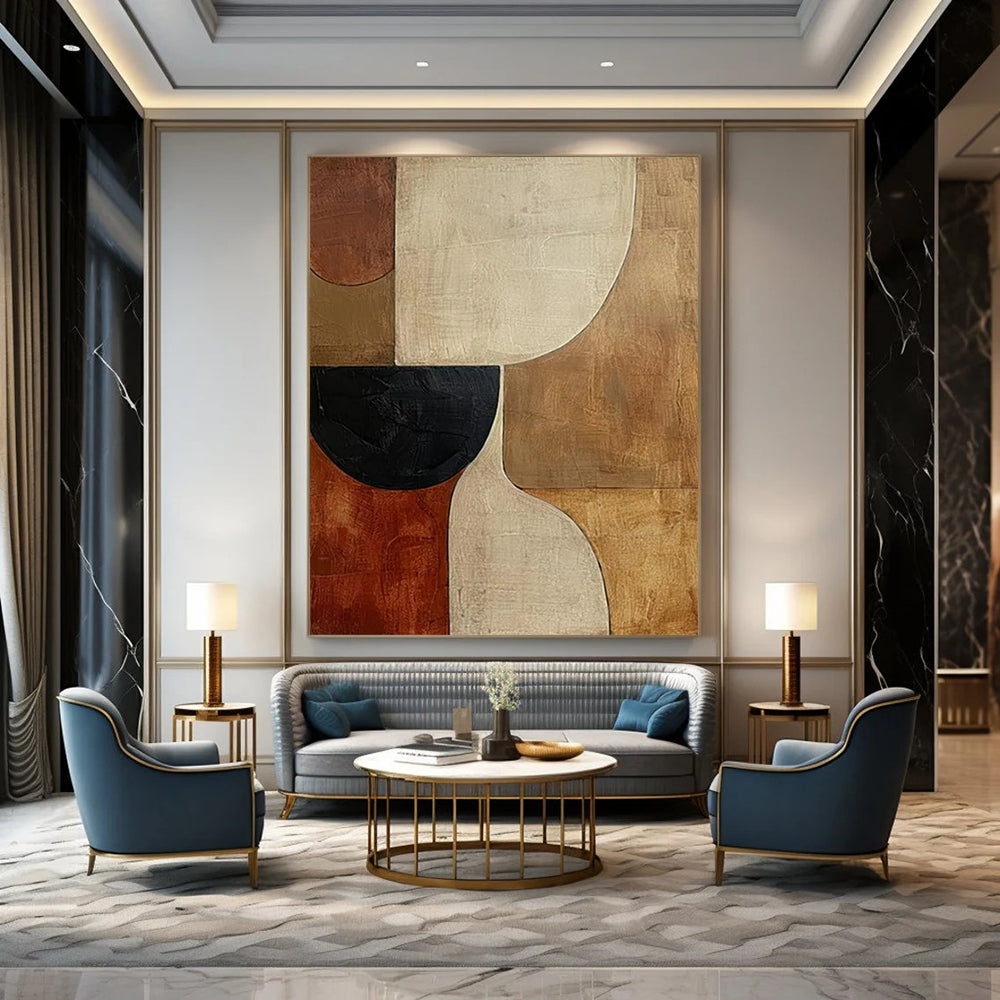 Expansive-Scale Hand-Painted Abstract Wall Art for Bedroom & Dining Room LargeART2365