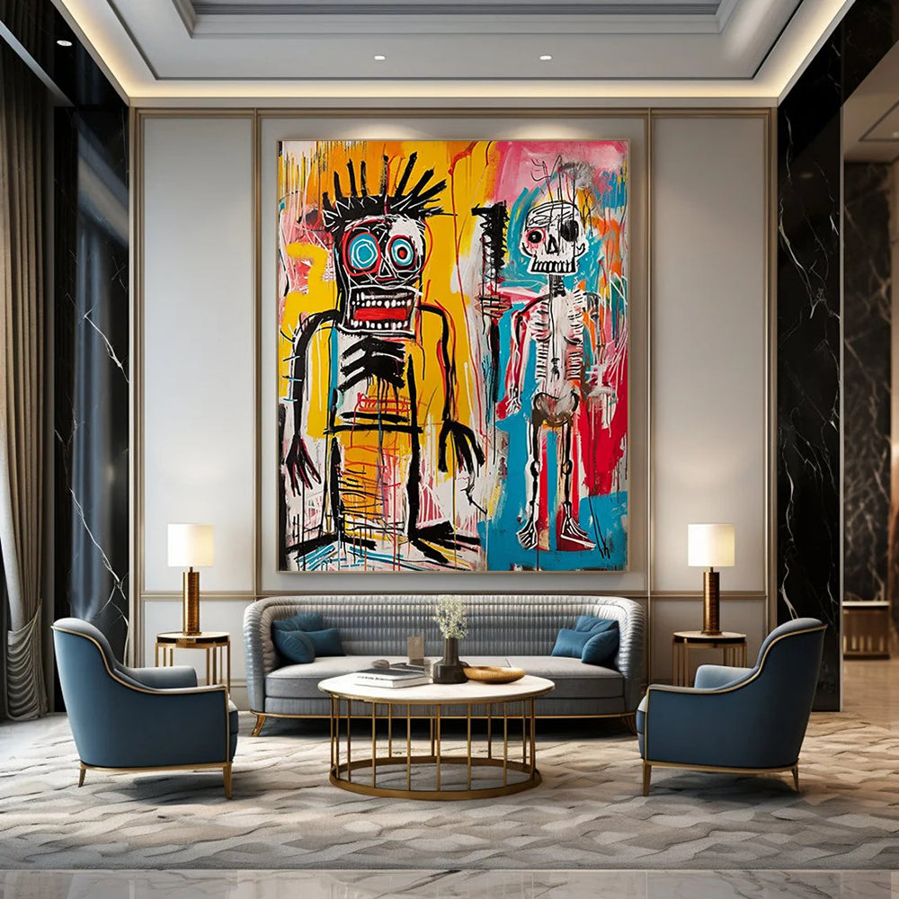 Arctic Echoes: Gargantuan Hand - Painted Textured Custom Abstract Work for Entryway and Hotel DTP099