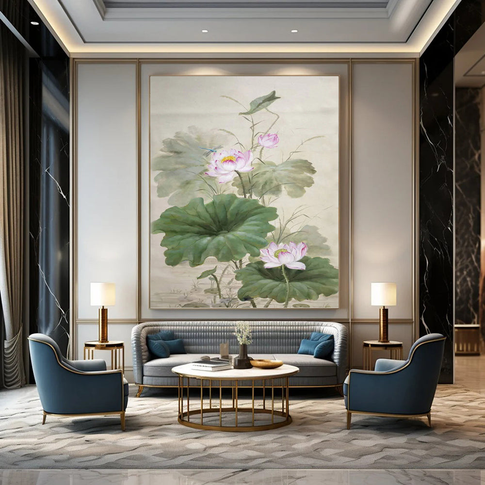 Vast Vertical Hand - Painted Textured Custom Abstract Odyssey for Bedroom and Bar DKH1588