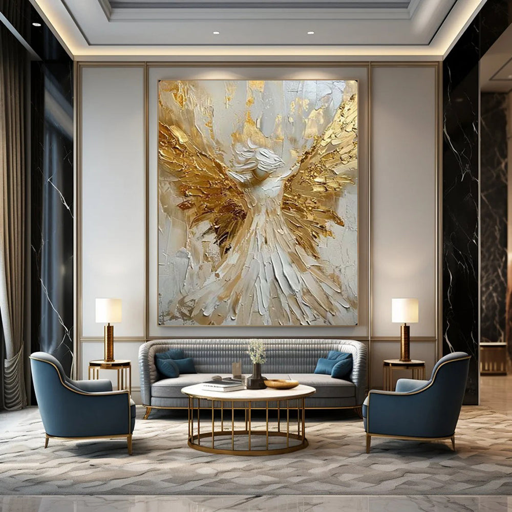 Hand-Painted Large-Scale Textured Abstract Wall Art for Bedroom & Retreat LargeART2135