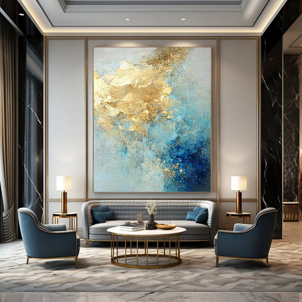 Vast - Span Hand - Painted Textured Custom Abstract Creation for Bedroom and Hotel DTP071