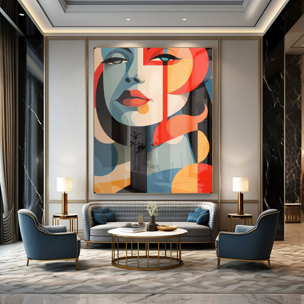 Hand-Painted Textured Wall Installation for Bar & Living Room LargeART2172