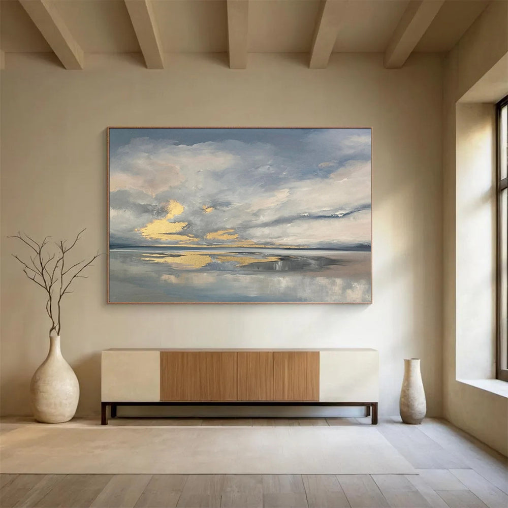 Cloudy Sky & Calm Sea - Tranquil Living Room or Bedroom Art DLZ253