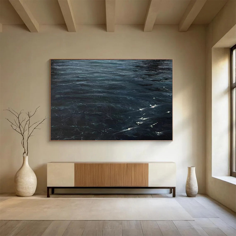 Dark Ocean Waves - Dramatic Coastal Living Room Art DLZ263