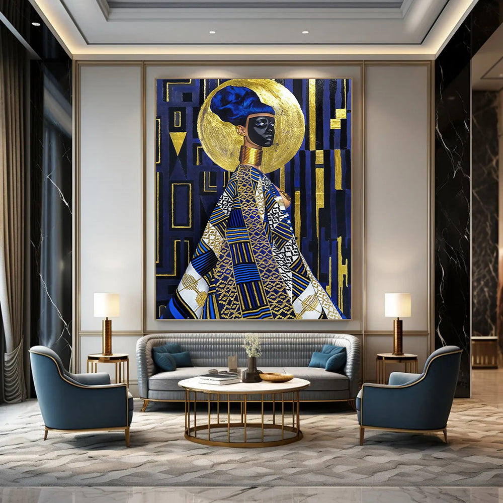 Giant - Scale Vertical Hand - Painted Textured Custom Abstract Odyssey (with Terra - Cotta Textures) for Bedroom and Entryway DKH1624