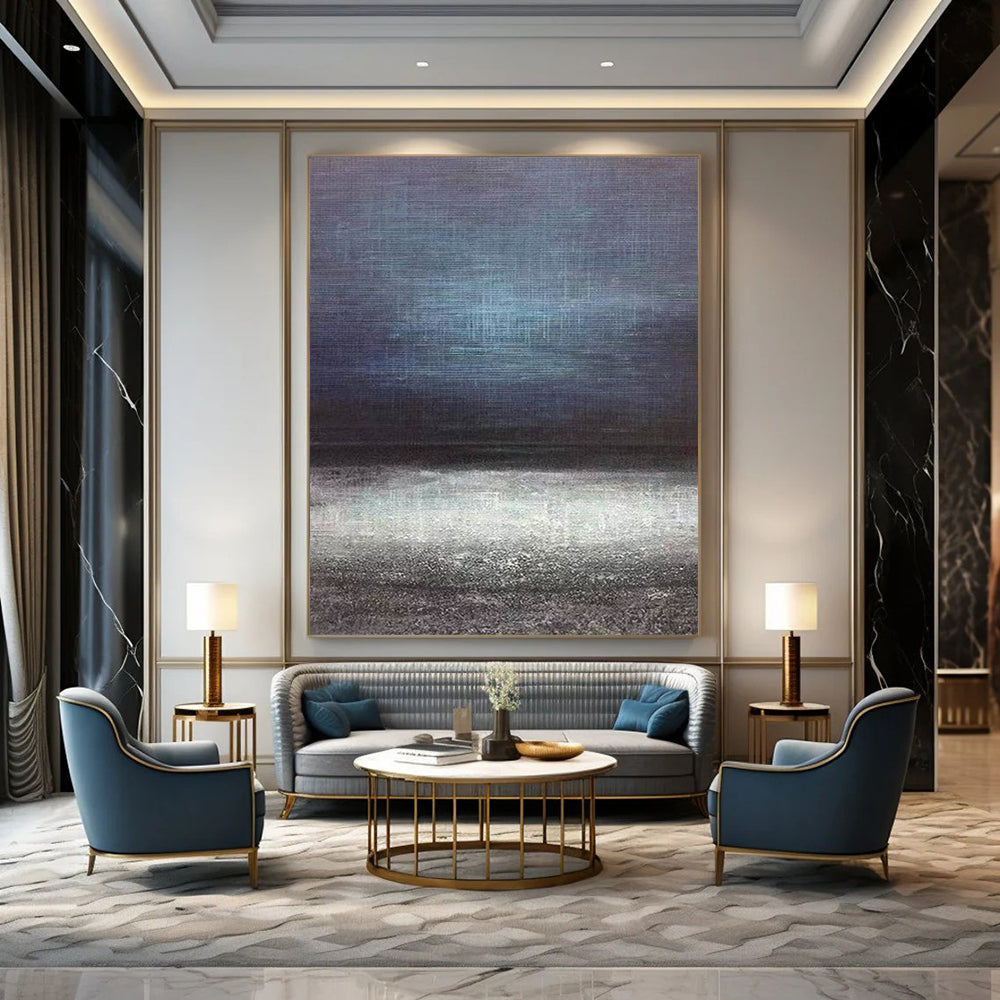 Large-Scale Custom Abstract Paintings: Hand-Painted Textures for Office & Hallway DTP259