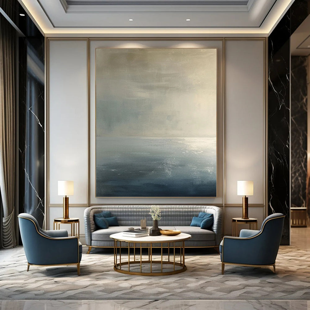Custom Hand-Painted Abstract Masterpieces: Textured Beauty for Hotel & Entryway DTP299