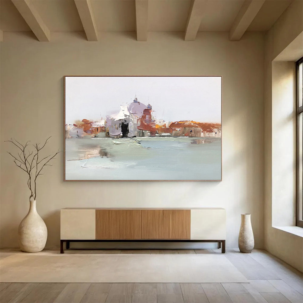Tranquil Hand - Painted Textured Abstract Canvas for Bedroom & Hallway DKH633