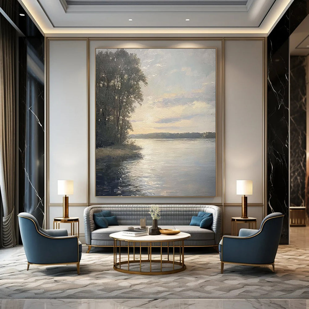Hand-Painted Bespoke Abstract Canvas for Dining Room & Hotel LargeART1875