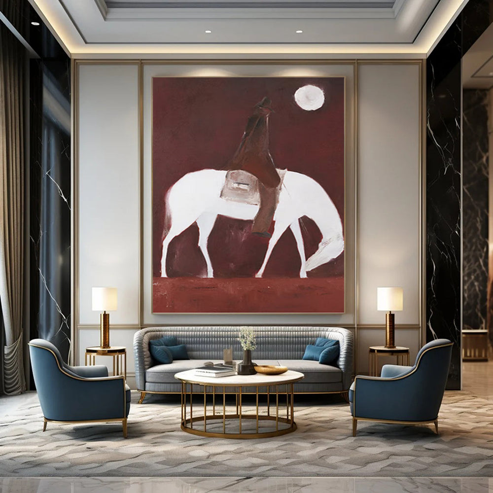 Large - Sized Elegant Hand - Painted Textured Abstract Canvas for Hallway & Living Room DKH1425