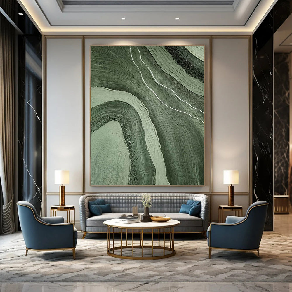 Immense - Format Hand - Painted Custom Abstract Work (with Intricate Textures), for Dining Room and Hallway DKH1484