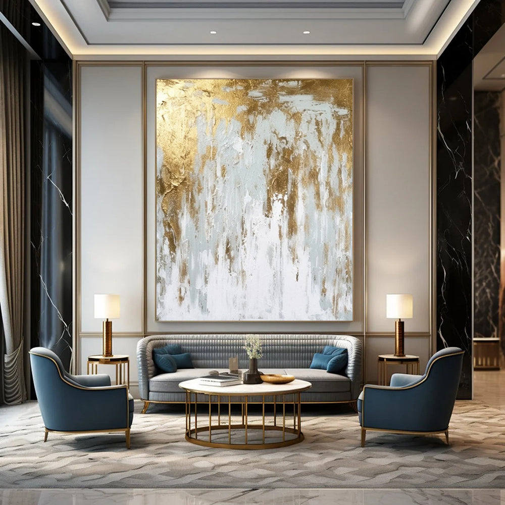 Grand - Sized Hand - Painted Custom Abstract Canvas for Office and Bar DTP074
