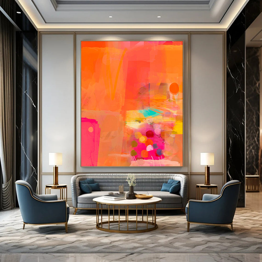 Elegant & Refined Hand-Painted Custom Abstract Painting for Bedroom & Hotel LargeART2002