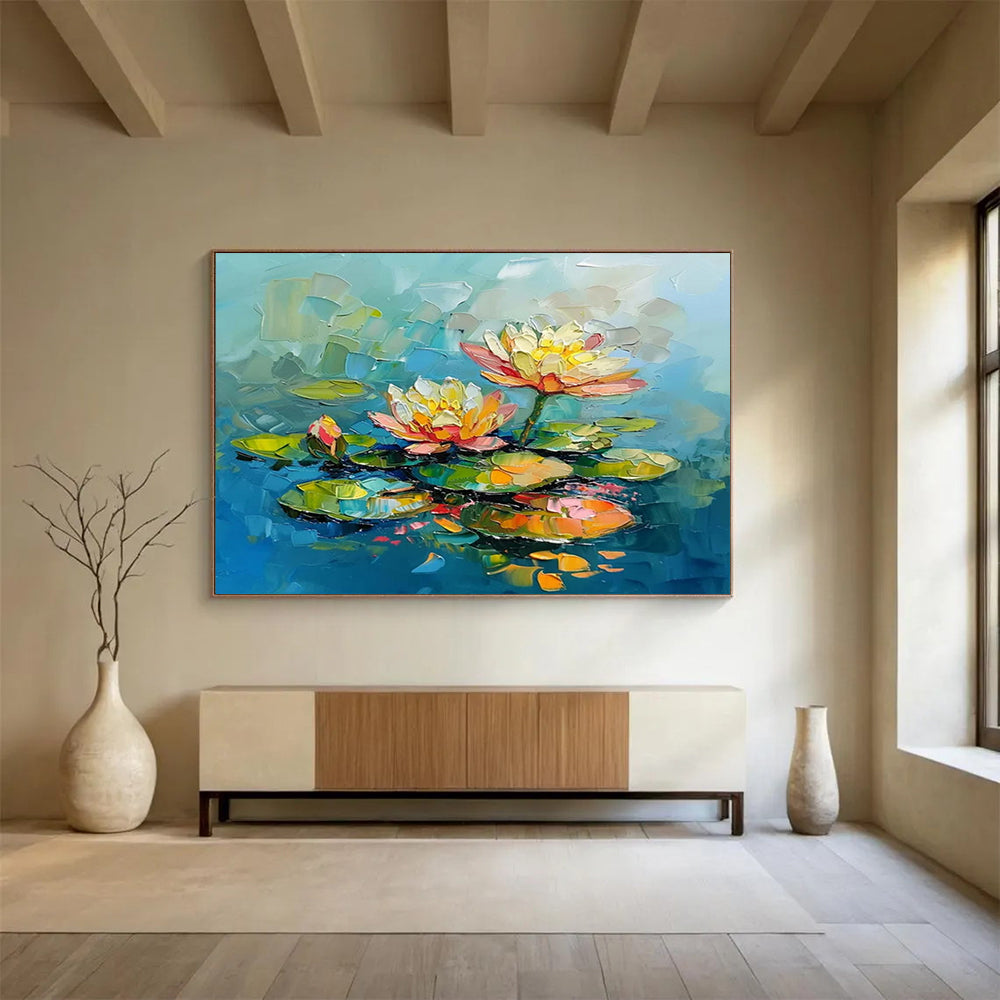 Colorful Water Lilies - Fresh Bathroom Oasis DLZ088
