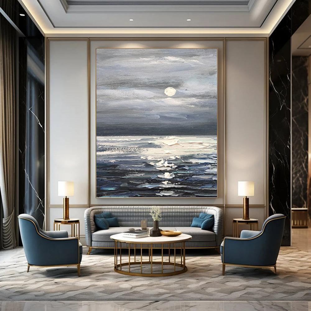 Trendy Hand - Painted Textured Abstract Canvas for Bar & Living Room DKH1293